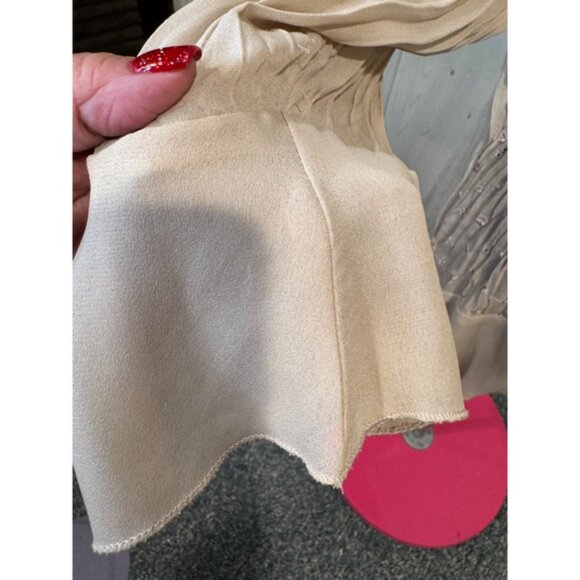 Allison Taylor Eyelet Champaign beige Blouse, with crochet Size 2X - Picture 5 of 14